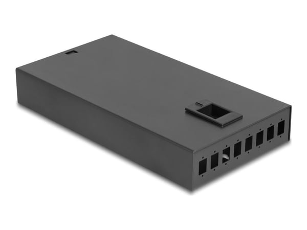 Delock - Spleiseboks for fiberoptikk - for SC simplex - veggmonterbar - svart - 8 porter