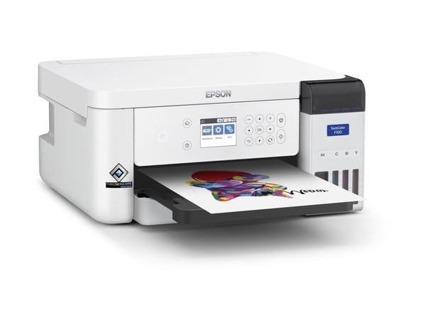 Epson SureColor SC-F100 - Skriver - farge - fargesublimering - A4 - 600 x 1200 dpi - kapasitet: 150 ark - Wi-Fi, USB 2.0, LAN