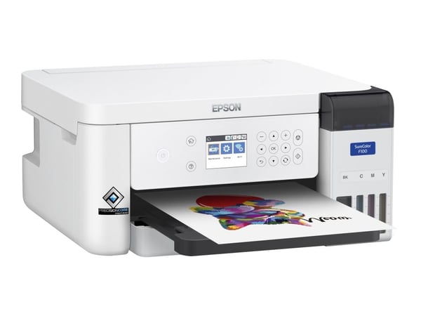 Epson SureColor SC-F100 - Skriver - farge - fargesublimering - A4 - 600 x 1200 dpi - kapasitet: 150 ark - Wi-Fi, USB 2.0, LAN
