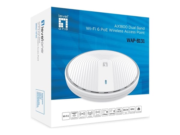 LevelOne WAP-8131 - Trådløst tilgangspunkt - Wi-Fi 6 - 2.4 GHz, 5 GHz
