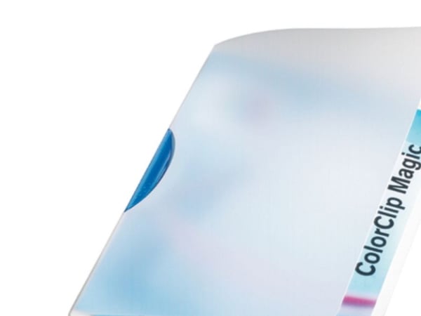 Leitz ColorClip Magic - Klipsfil - for A4 (210 x 297 mm) - kapasitet: 30 ark - translucent med blå klips