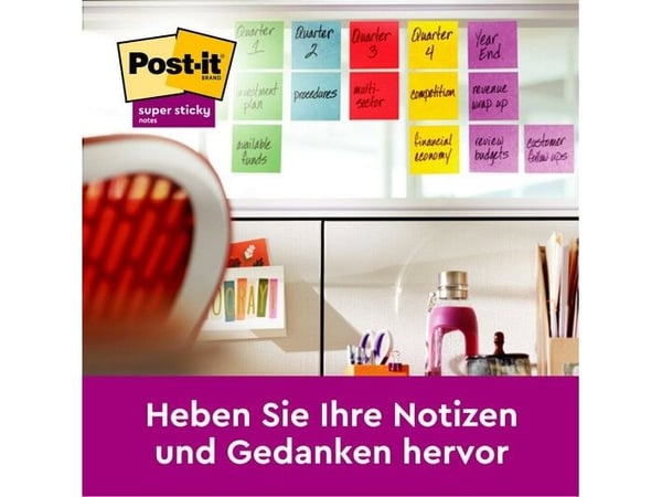 Post-It R330-6SS-MIA, Neliö, Vedenvärinen, Lime, Punainen, Paperi, 76 mm, 76 mm, 90 arkkia