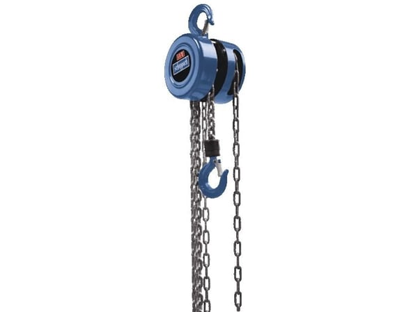 Scheppach 4907401000, Kjettingtalje, 1000 kg, 3 m, Blå, Metallisk, Metall