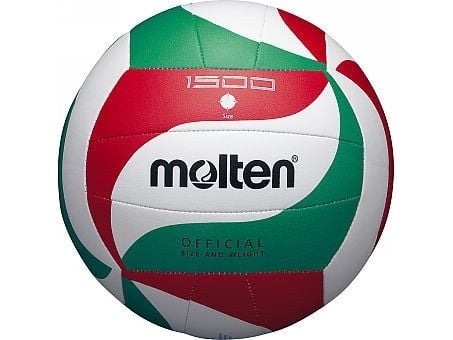 Molten V4M1500, Grønn, Rød, Hvit, Lær, Syntetisk, 18-panel ball, Inne & Ute, Mønster, Unisex