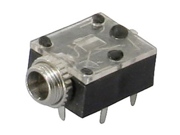 TRU COMPONENTS 1559785 Jackplugg 3,5 mm Tilkobling, innfelt horisontal Antall pinner: 3 Stereo Svart 1 stk