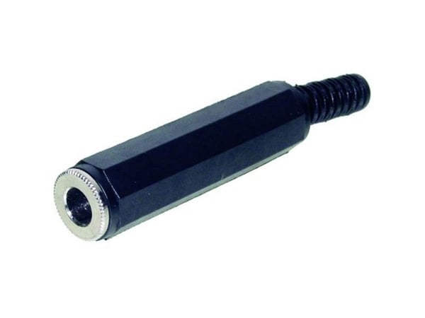 TRU COMPONENTS jackplugg 6,35 mm kobling, rette poler 3 stereo sort (1 stk)