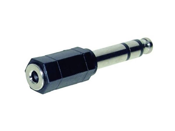 TRU COMPONENTS Jack-adapter: Jackplugg 6,3 mm til Jack-tilkobling 3,5 mm Stereo/Mono, poltall: 3,2 (1 stk)