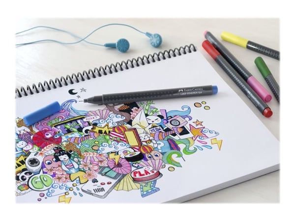 Faber-Castell GRIP - Fineliner - assorterte farger - vannbasert blekk - 0.4 mm (en pakke 20)