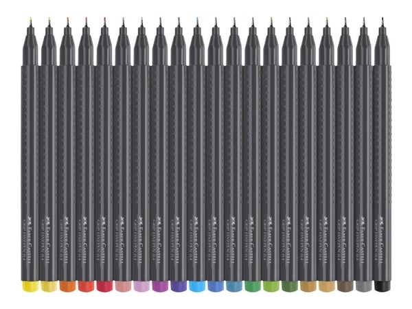 Faber-Castell GRIP - Fineliner - assorterte farger - vannbasert blekk - 0.4 mm (en pakke 20)