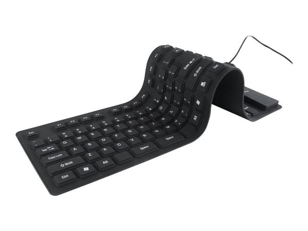 Gembird KB-109F-B, Langallinen, USB + PS/2, QWERTY, Musta
