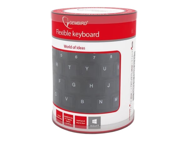 Gembird KB-109F-B, Langallinen, USB + PS/2, QWERTY, Musta