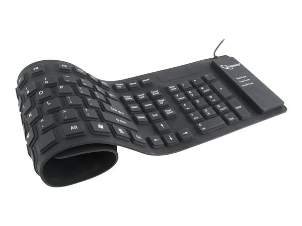 Gembird KB-109F-B, Langallinen, USB + PS/2, QWERTY, Musta