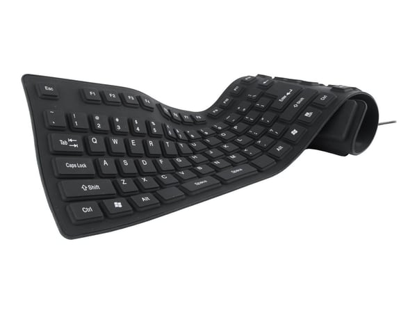 Gembird KB-109F-B, Langallinen, USB + PS/2, QWERTY, Musta