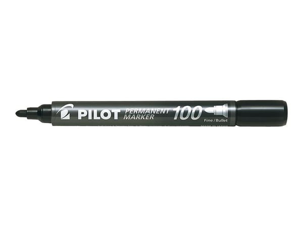 Pysyvä tussi Pilot SCA 100, pyöreä, musta