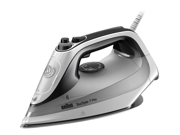 Braun TexStyle 7 Pro SI 7149 - Ångstrykjärn med automatisk avstängning - sula EloxalPlus FreeGlide 3D - 2900 W - vit / svart