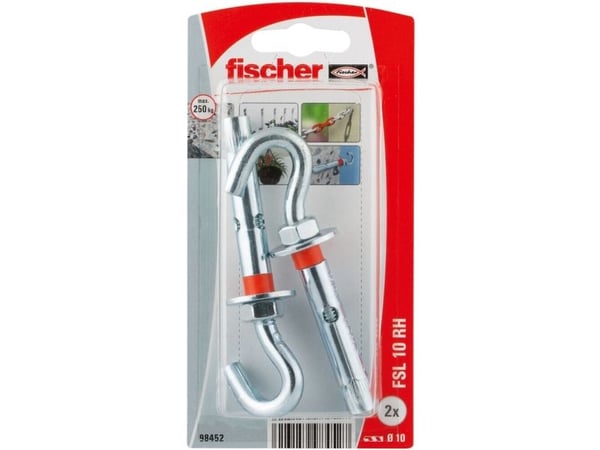 Fischer 98452, Ekspansjonsanker, Betong, 1 cm, 2 stykker, Blister