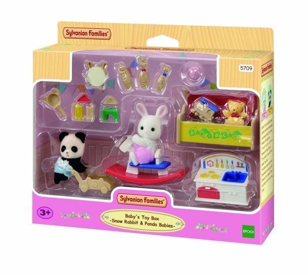 Sylvanian Families Baby's Toy Box Snow Rabbit & Panda Babies