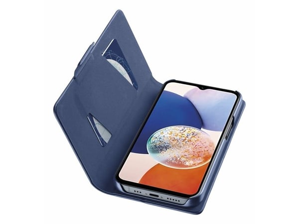 Cellular Line Galaxy A15 4G/5G lommebok med kortspor, blå
