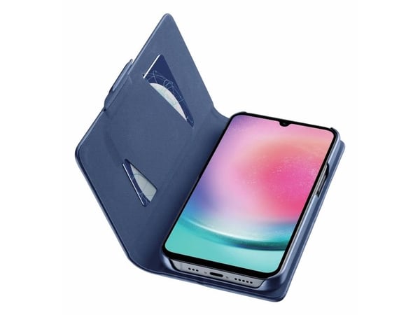 Cellular Line Galaxy A25 5G Lompakkokirja korttipaikalla, sininen