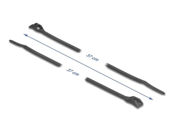 Delock kaapelinsiteet litteäpää L 370 x L 7,6 mm 100 kpl musta