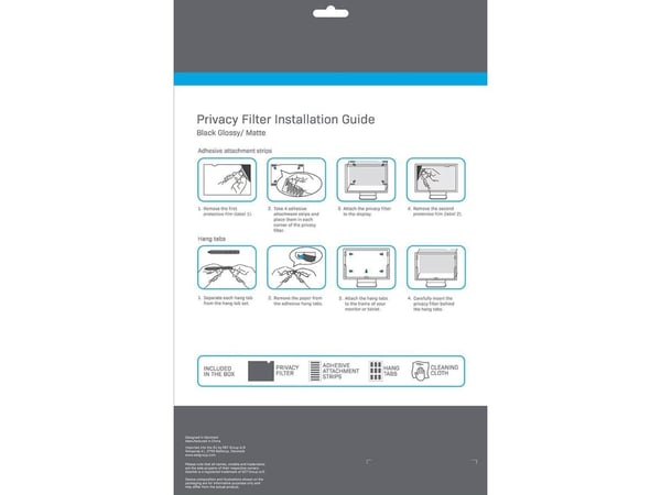 eSTUFF - Notebookpersonvernsfilter - 2-veis - avtakbar - flipkobling - 14" - svart