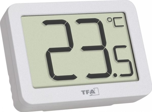 TFA-Dostmann 30.1065.02, Elektronisk miljøtermometer, Innendørs, Digitalt, Hvit, Rektangulær, °C