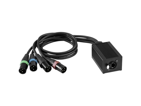 Eurolite DNK-1 DMX-kabel [1x RJ45-anslutning - 4x XLR-kontakter 3-pin]