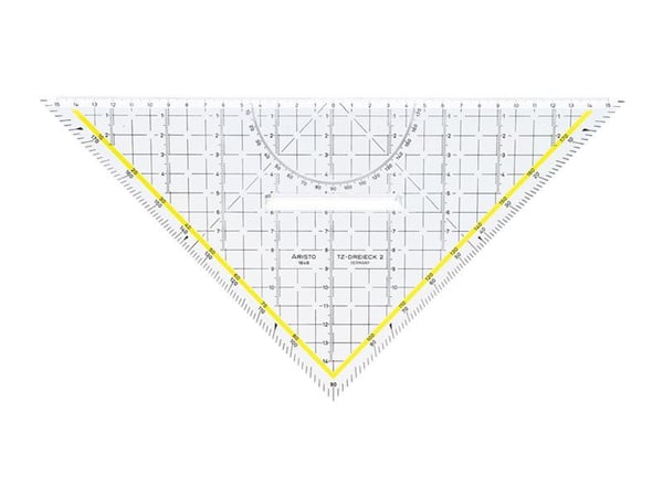 Aristo TZ - Trekant - 32.5 cm - 45°, 45° - blank - pleksiglass
