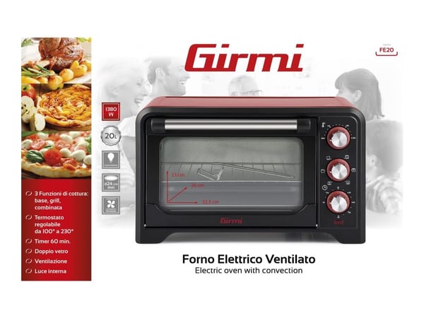 Girmi FE20 - Elektrisk ovn - 20 liter - 1,4 kW