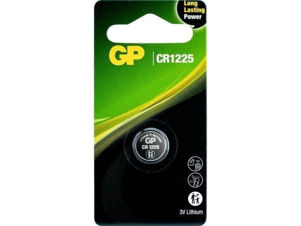 GP litiumknappcellsbatteri CR1225 3V, blister 1-pack