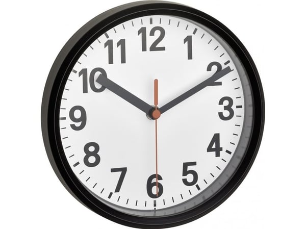 TFA - Klokke - kvarts - skrivebord, veggmonterbar - 17.7 cm - ramme: svart