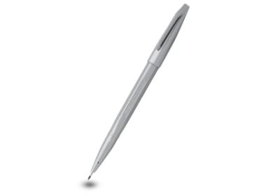 Pentel Sign Pen, Grå, Grå, Plast, Rund, Vann-basert blekk, Fiber
