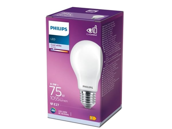 Philips 8718696705612, 8,5 W, 75 W, E27, 1055 lm, 15000 h, Viileä valkoinen