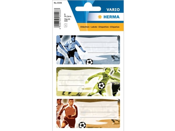 HERMA 5598, Monivärinen, Suorakulmio, Kiinteä, Paperi, 9 kpl, 3 kpl
