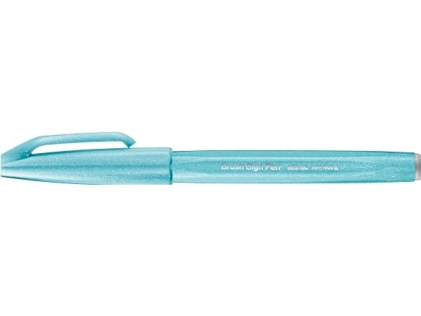 Pentel Brush Sign, Fin, 1 färger, Ljusblå, Penspets, 0,5 mm, 2 mm