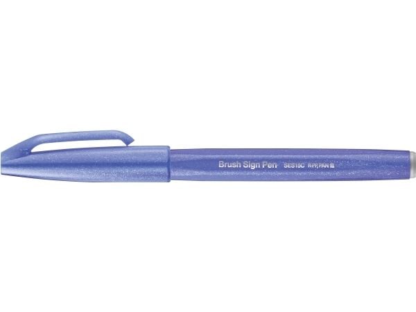 Pentel Brush Sign, Fin, 1 färger, Violett, Penspets, 0,5 mm, 2 mm
