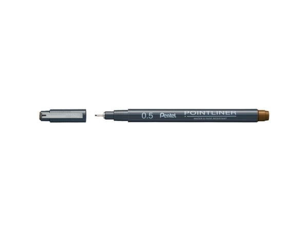 Pentel S20P-5SP, Kuulakärkikynä, Seepia, 1 kpl, Hienojakoinen
