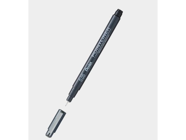Pentel S20P-2A, Tynn spiss, Sort, 1 stykker, Fint