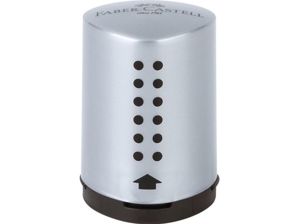 Faber-Castell GRIP 2001 Mini - Blyantspisser med beholder - sølv
