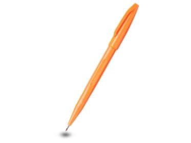 Pentel Sign Pen, Oransje, Oransje, Plast, Rund, Vann-basert blekk, Fiber