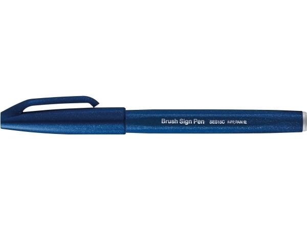 Pentel Brush Sign, Fin, 1 färger, Marinblå, Penspets, 0,5 mm, 2 mm