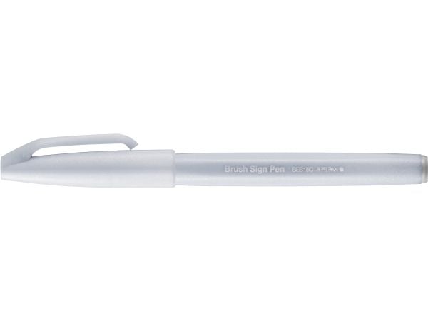 Pentel Brush Sign, Fin, 1 färger, Ljusgrå, Penspets, 0,5 mm, 2 mm