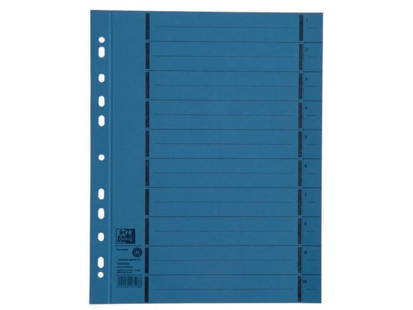 Oxford Dividers A4 blå perforerte tapper Pakke med 100 stk (400004665)