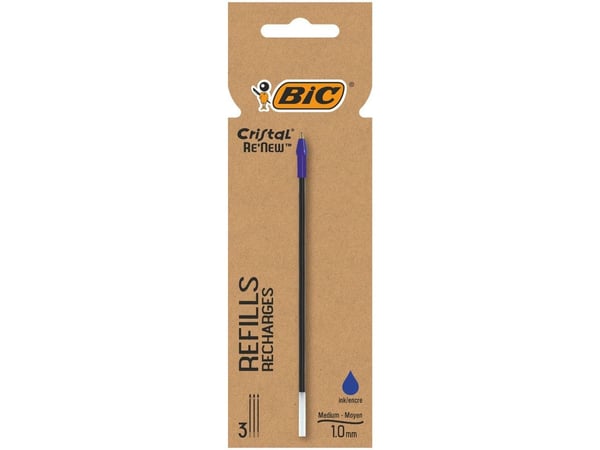 BIC® kulepennminer Cristal ReNew 0,4 mm blå