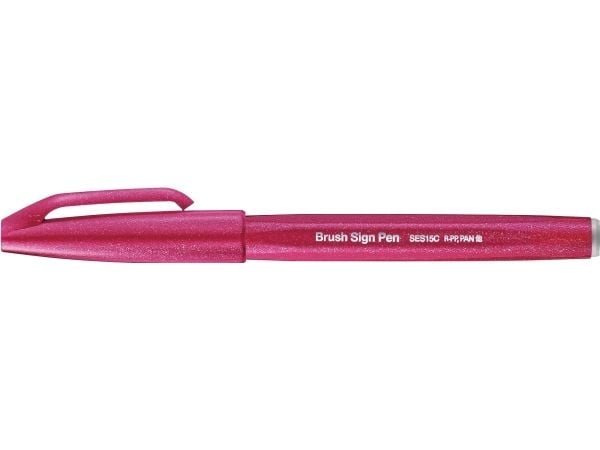Pentel Brush Sign, Fint, 1 farger, Rød, Pensel tupp, 0,5 mm, 2 mm