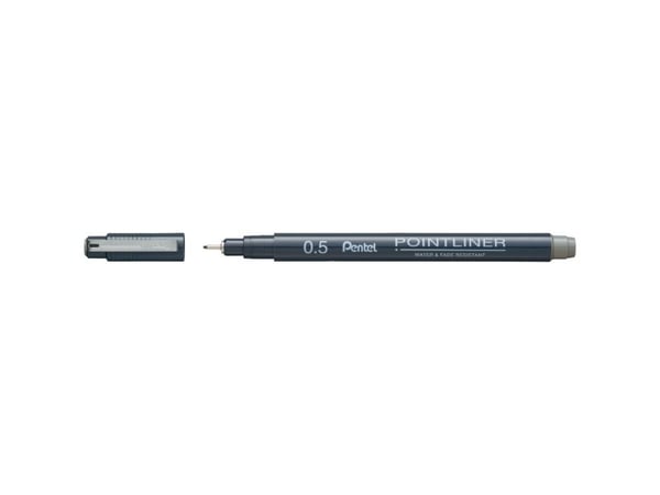 Pentel S20P-5N, Kulspetspenna, pinnformad, Grå, 1 styck, Fin