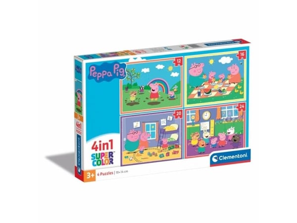 Clementoni CLE puslespill 4-i-1 SuperColor Peppa Pig 21516 Clementoni CLE puslespill 4-i-1 SuperColor Peppa Pig 21516