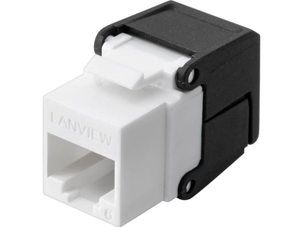 Lanview - Modulinnlegg - Cat 6, unshielded, flip - CAT 6 - UTP - RJ-45 - svart, hvit