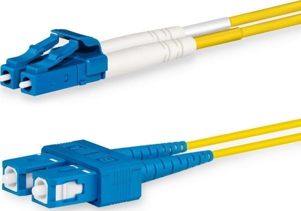 Lanview - Koblingskabel - LC/UPC-enkeltmodus (hann) til SC/UPC-enkeltmodus (hann) - 1 m - 2 mm - fiberoptisk - dupleks - 9 / 125 micron - OS2 - hal...