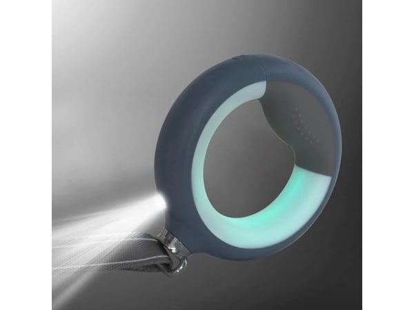 DoggyVillage kraftig bånd 3-i-1 med LED-lommelykt, farget lys og dispenser for poser - Luminous Leash MT7127 (rosa)